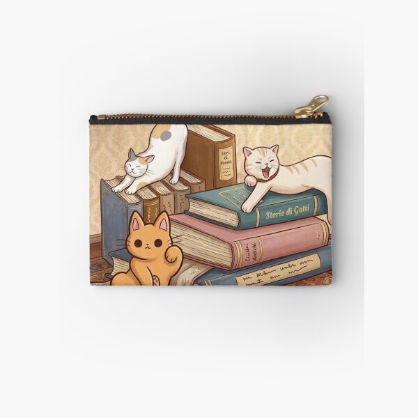 Item preview, Three Cats on a Stack of Vintage Books designed and sold by WithoutBorders4.