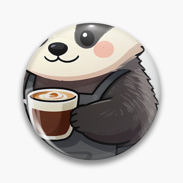 Item preview, Cute European Badger Barista with Irish Cream Dark Roast Icon designed and sold by pumsquare.