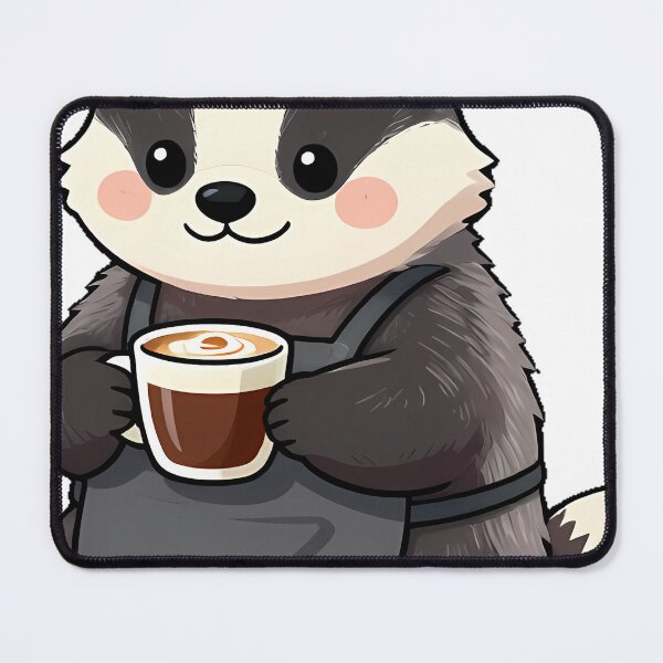 Item preview, Cute European Badger Barista with Irish Cream Dark Roast Icon designed and sold by pumsquare.