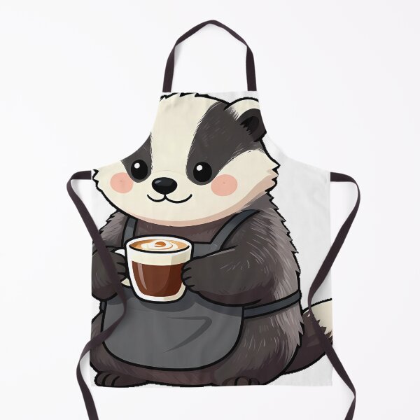 Item preview, Cute European Badger Barista with Irish Cream Dark Roast Icon designed and sold by pumsquare.