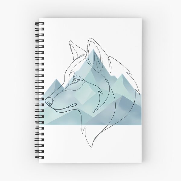 Item preview, Wolf Mountain Line Art Wilderness Nature Lover Gift designed and sold by GTFullShop.