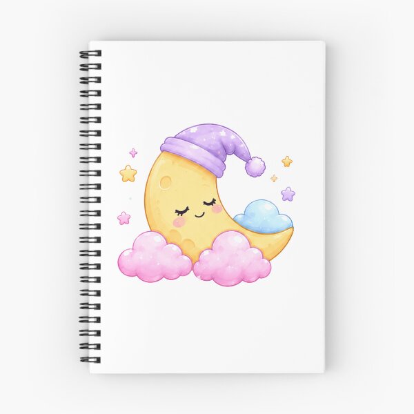 Item preview, Sleepy Crescent Moon in Purple Nightcap Clouds designed and sold by MySthore.