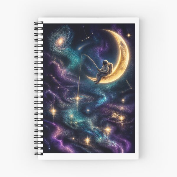 Item preview, Astronaut Fishing for Stars in Cosmic Ocean Aesthetic Laptop Skin designed and sold by CagriCreates.