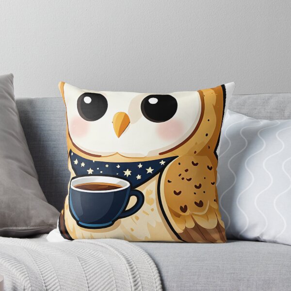 Item preview, Cute Barn Owl Barista with Midnight Espresso Icon designed and sold by pumsquare.