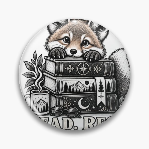 Aperçu de l'œuvre Livres de renards mignons : Lire, se reposer, répéter, lecture réconfortante créée et vendue par Bathu Designs.