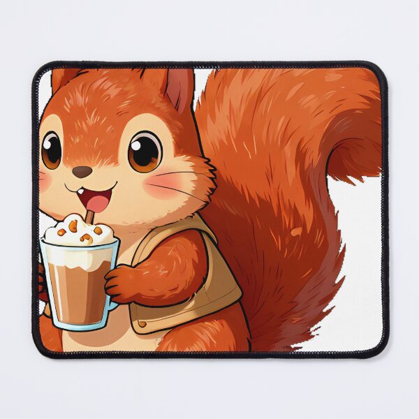 Item preview, Cute Fluffy Squirrel Barista with Toffee Nut Crunch Latte Icon designed and sold by pumsquare.