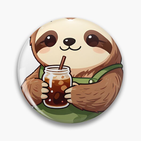 Item preview, Cute Sloth Barista with Slow-Drip Cold Brew Coffee Icon designed and sold by pumsquare.