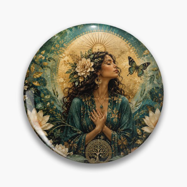 Item preview, Golden Bloom – Botanical Goddess and Tree of Life designed and sold by Ray's Photos & Art.