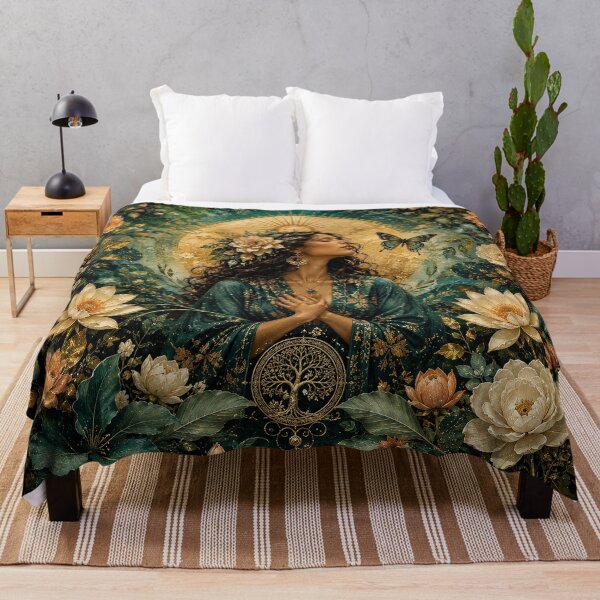 Item preview, Golden Bloom – Botanical Goddess and Tree of Life designed and sold by Ray's Photos & Art.