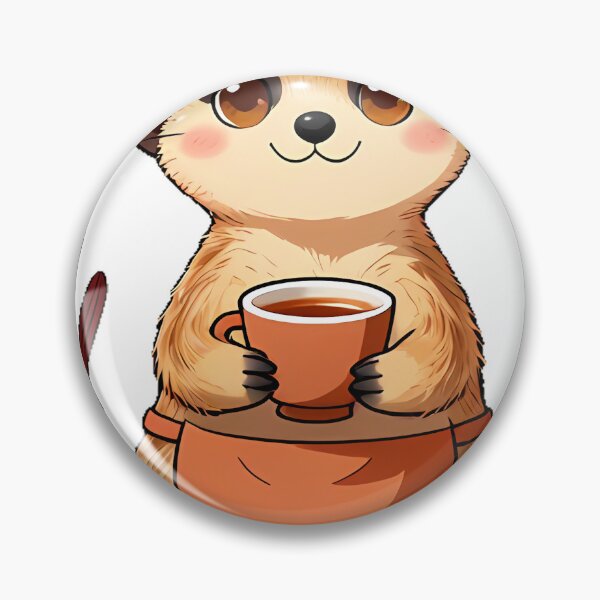 Item preview, Cute Meerkat Barista with Rooibos Vanilla Red Tea Icon designed and sold by pumsquare.