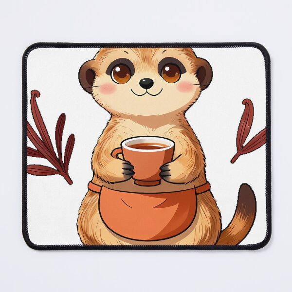 Item preview, Cute Meerkat Barista with Rooibos Vanilla Red Tea Icon designed and sold by pumsquare.