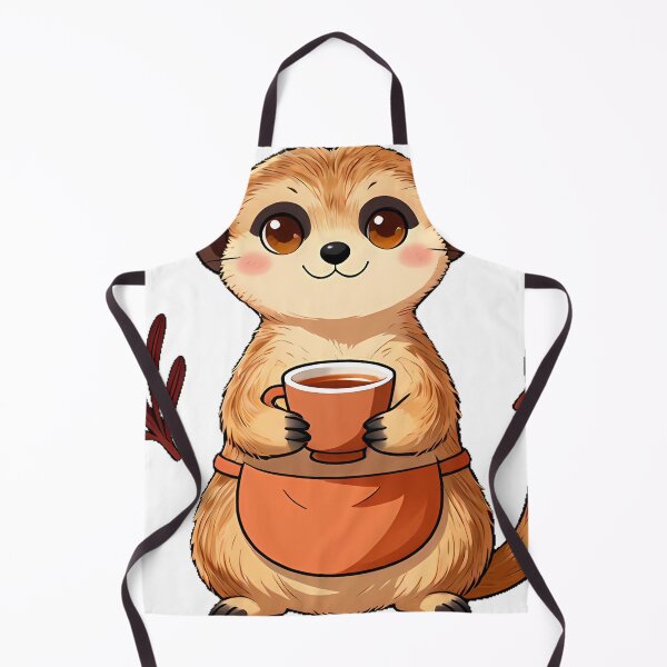 Item preview, Cute Meerkat Barista with Rooibos Vanilla Red Tea Icon designed and sold by pumsquare.