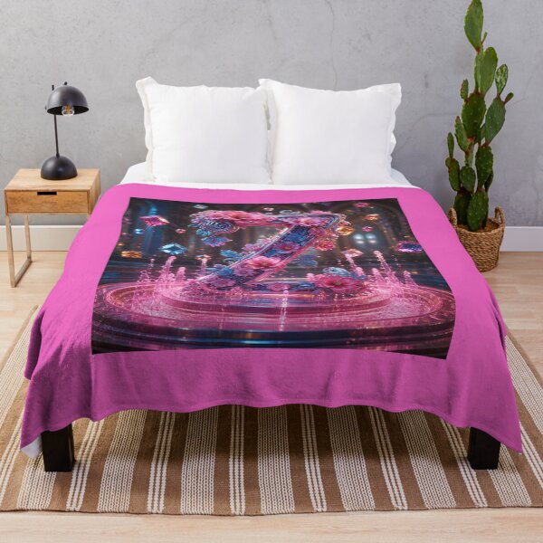 Item preview, Floral Letter Z in Pink & Blue – Elegant Botanical Alphabet Comforter & Shower Curtain Design. designed and sold by fbtrisha.