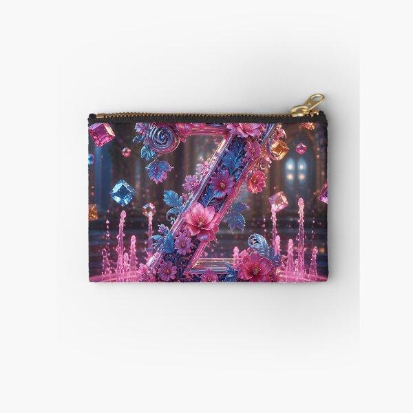 Item preview, Floral Letter Z in Pink & Blue – Elegant Botanical Alphabet Comforter & Shower Curtain Design. designed and sold by fbtrisha.