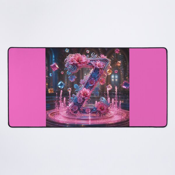 Item preview, Floral Letter Z in Pink & Blue – Elegant Botanical Alphabet Comforter & Shower Curtain Design. designed and sold by fbtrisha.