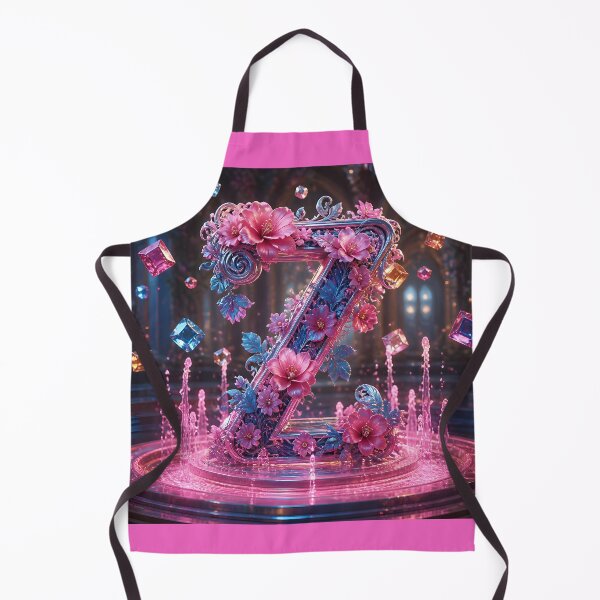 Item preview, Floral Letter Z in Pink & Blue – Elegant Botanical Alphabet Comforter & Shower Curtain Design. designed and sold by fbtrisha.