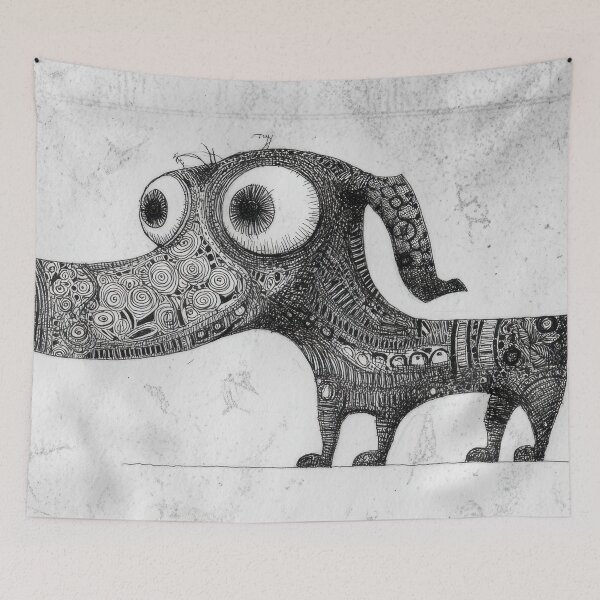 Item preview, Cartoon dog with unique patterns designed and sold by anytka.