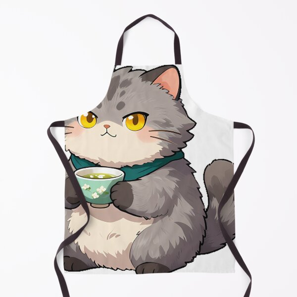 Item preview, Cute Pallas Cat Barista with Jasmine Blossom Tea Icon designed and sold by pumsquare.