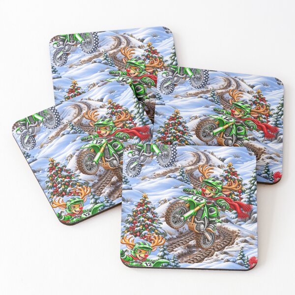 Item preview, Christmas Reindeers on Bikes Green designed and sold by Pretty Things Online.