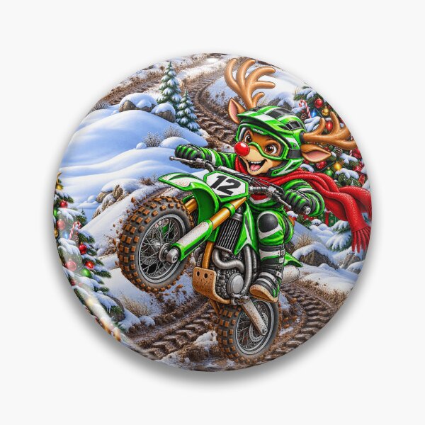 Item preview, Christmas Reindeers on Bikes Green designed and sold by Pretty Things Online.