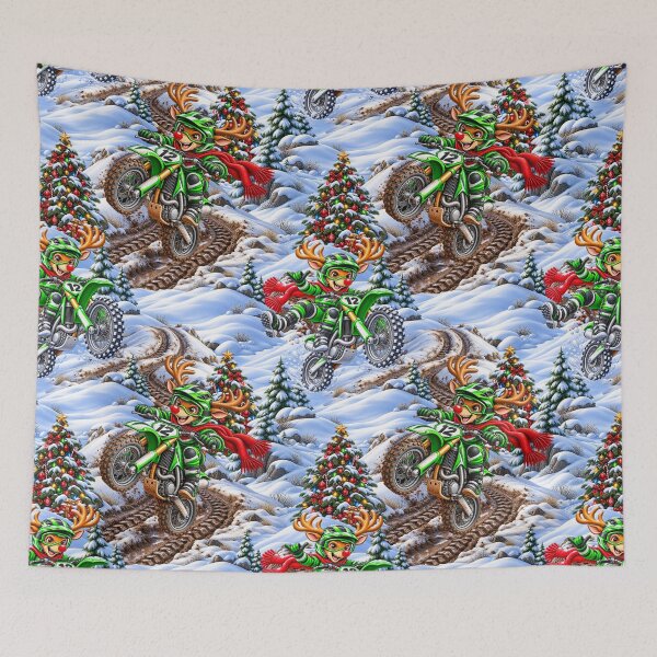 Item preview, Christmas Reindeers on Bikes Green designed and sold by Pretty Things Online.