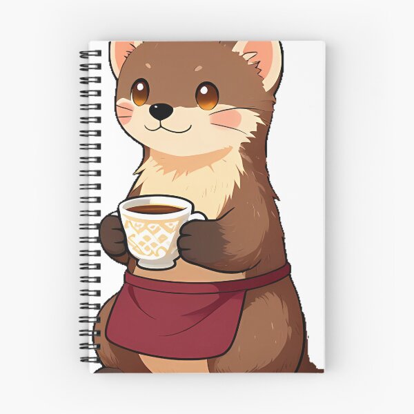 Item preview, Cute Pine Marten Barista with Cardamom Spiced Coffee Icon designed and sold by pumsquare.
