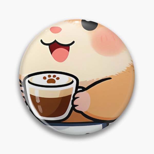 Item preview, Cute Golden Hamster Barista with Mini Babyccino Icon designed and sold by pumsquare.