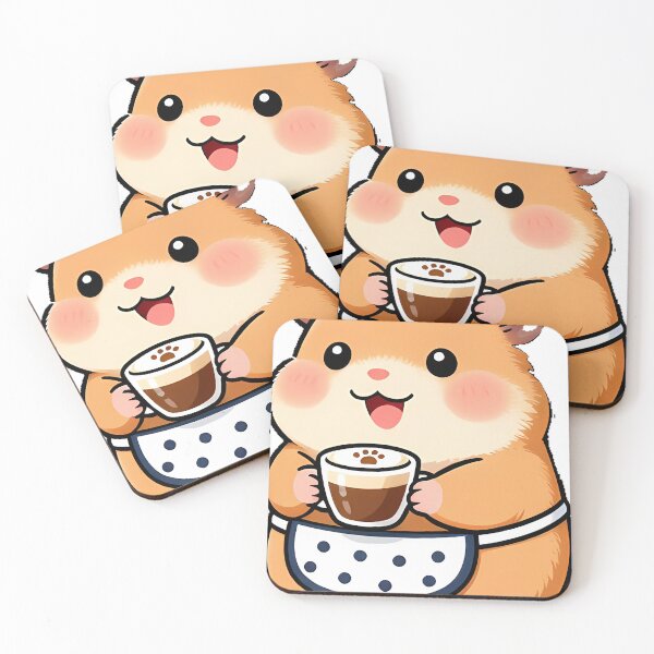 Item preview, Cute Golden Hamster Barista with Mini Babyccino Icon designed and sold by pumsquare.