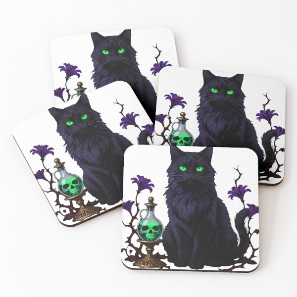 Item preview, Gothic Black Cat Mandrake Cruet designed and sold by IllumeInk.