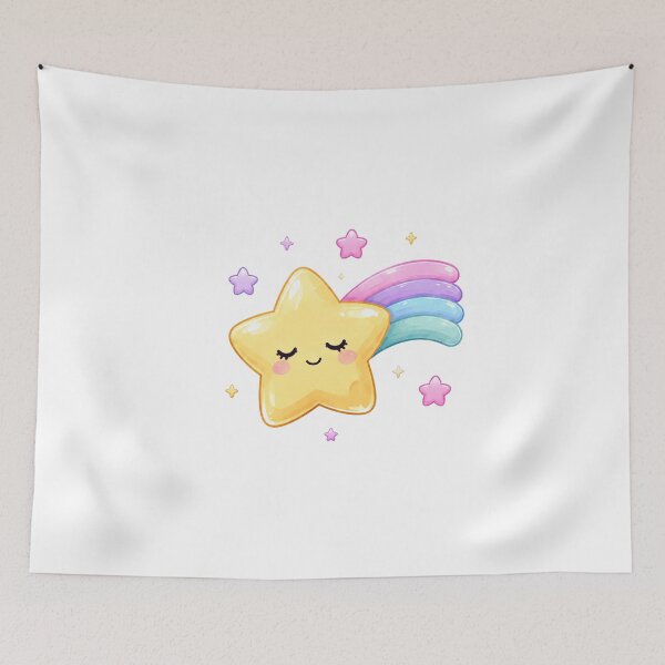 Item preview, Cute Shooting Star with Pastel Rainbow Trail designed and sold by MySthore.