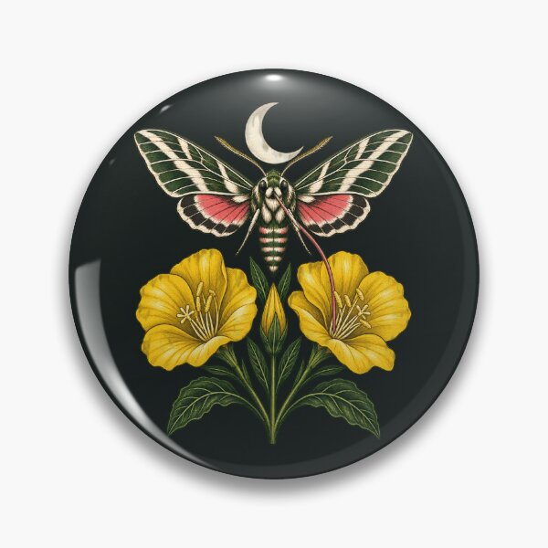Item preview, White Lined Sphinx Moth and Evening Primrose designed and sold by VoyteksDesigns.