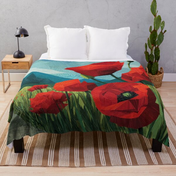 Item preview, Fields of red poppies in bloom designed and sold by anytka.