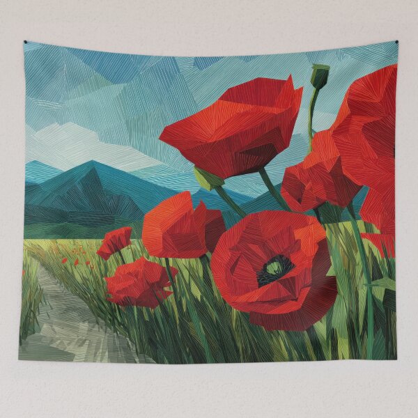 Item preview, Fields of red poppies in bloom designed and sold by anytka.