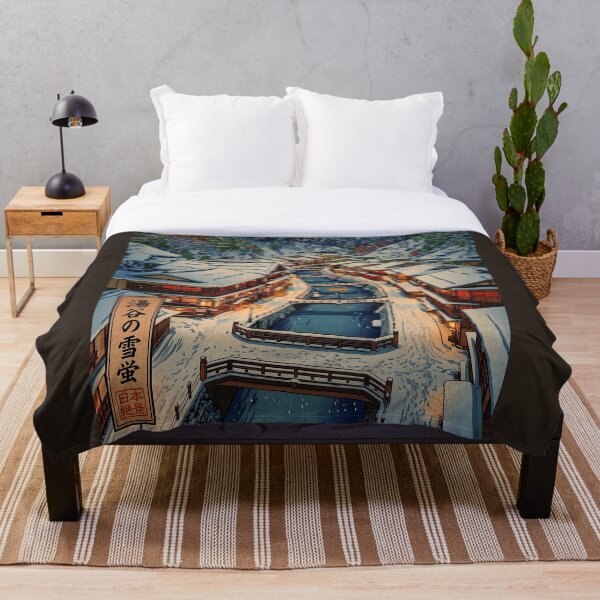 Item preview, Ukiyo-e Snowy Onsen Village Art designed and sold by conohitoAI-ArtGallery.