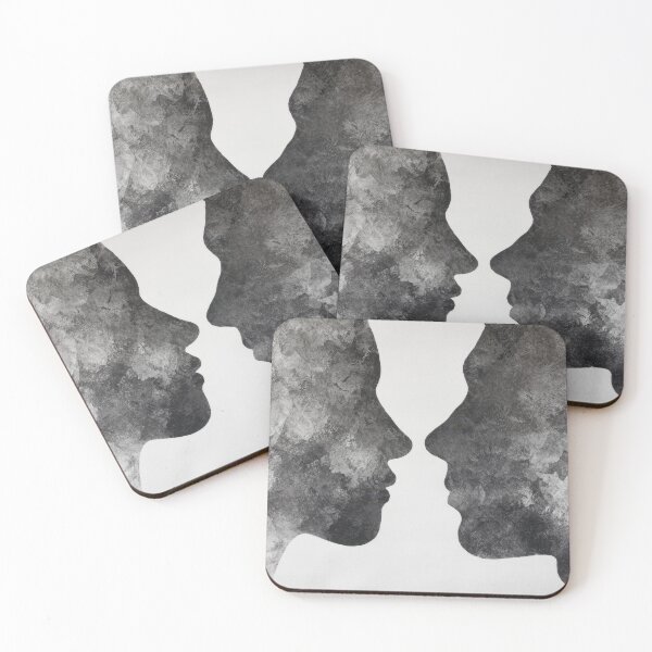 Item preview, Two faces in black and white profile designed and sold by anytka.