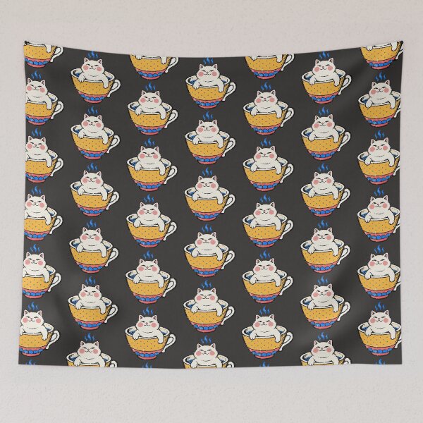 Item preview, Cute Cat in Coffee Cup – Kawaii Coffee Cat Retro Vintage Design designed and sold by Mousy17.