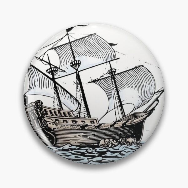 Item preview, Vintage Sailing Pirate Ship Ocean Waves designed and sold by WithoutBorders4.