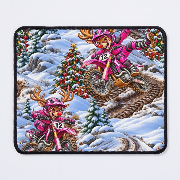 Item preview, Christmas Reindeers on Bikes Pink designed and sold by Pretty Things Online.