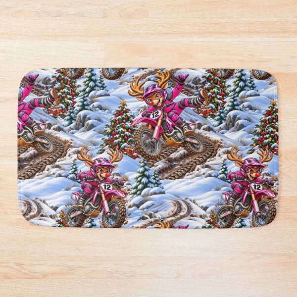 Item preview, Christmas Reindeers on Bikes Pink designed and sold by Pretty Things Online.