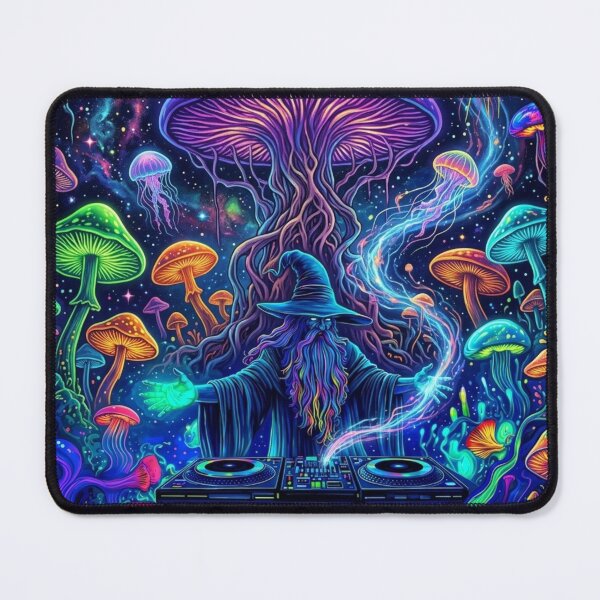 Item preview, Mushroom Wizard Psychedelic Fantasy Art designed and sold by IMOBILYARI VibeCore.