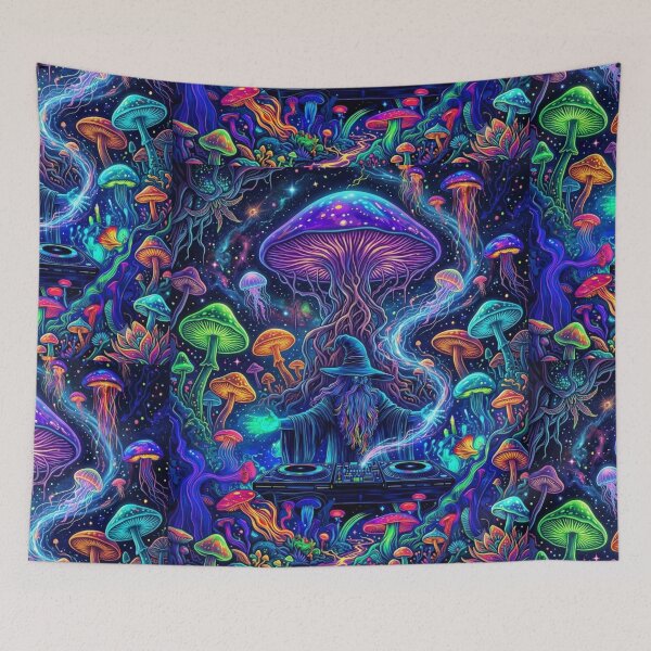 Item preview, Mushroom Wizard Psychedelic Fantasy Art designed and sold by IMOBILYARI VibeCore.