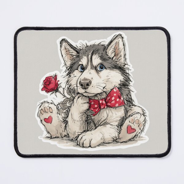 Item preview, Funny Siberian Husky Puppy Love designed and sold by Erika Kaisersot.