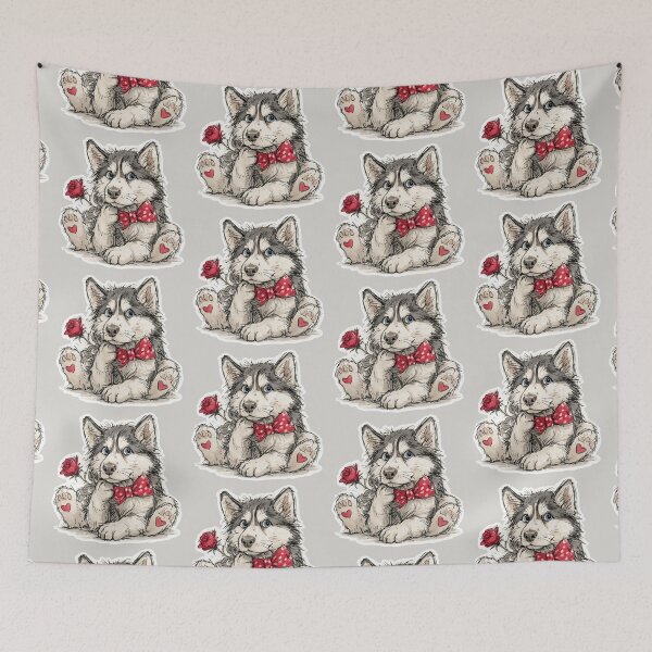 Item preview, Funny Siberian Husky Puppy Love designed and sold by Erika Kaisersot.