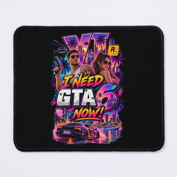 Item preview, I Need G.T.A 6 Now! Retro Gaming Poster - Synthwave Aesthetics designed and sold by SilverLook48.