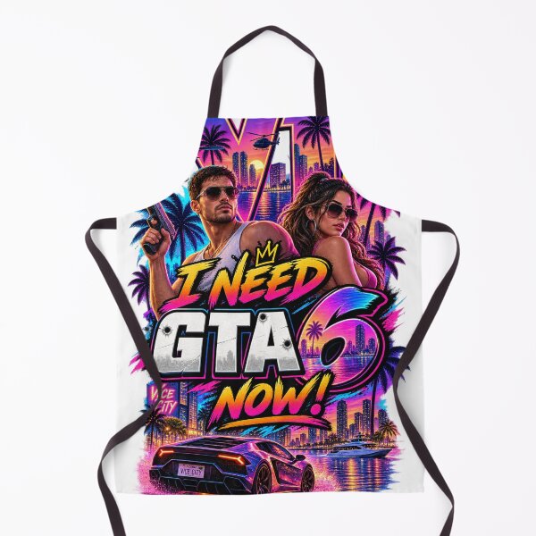 Item preview, I Need G.T.A 6 Now! Retro Gaming Poster - Synthwave Aesthetics designed and sold by SilverLook48.