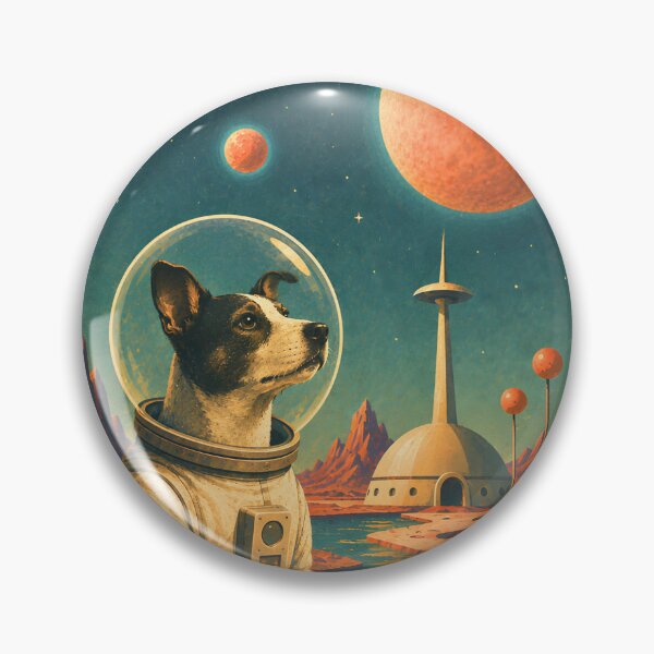 Item preview, Astro Dog Retro Sci-Fi Space Poster Go Beyond! designed and sold by MagicTheDog.