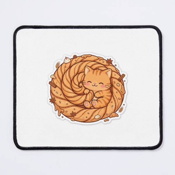 Item preview, Cinnamon Roll Cat Cozy Autumn Kitten designed and sold by mochiMooco.