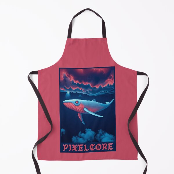 Item preview, Whale Floating in Sunset Sky Pixel Art {PIXELCORE} designed and sold by PIXELCORE-TEE.