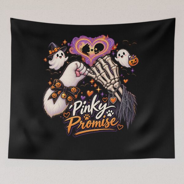 Item preview, Cute Pinky Promise Halloween Cat Paw and Skeleton designed and sold by Crystal-Tree.
