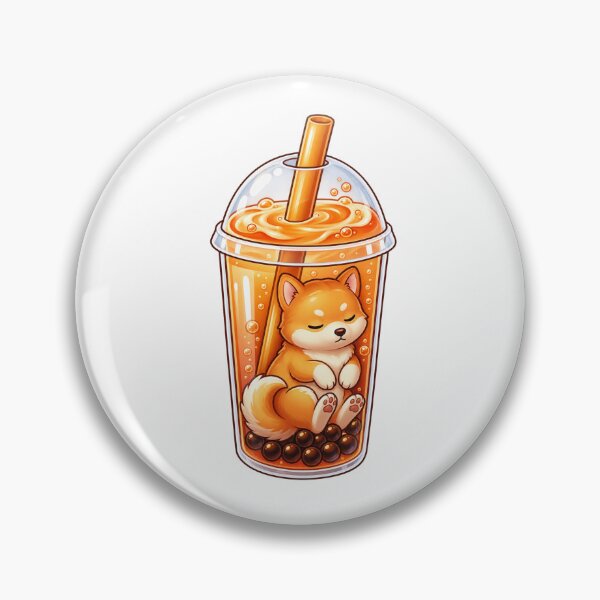 Item preview, Shiba Inu Boba Thai Tea - Cute Kawaii Bubble Tea Dog designed and sold by yodaddydesigns.